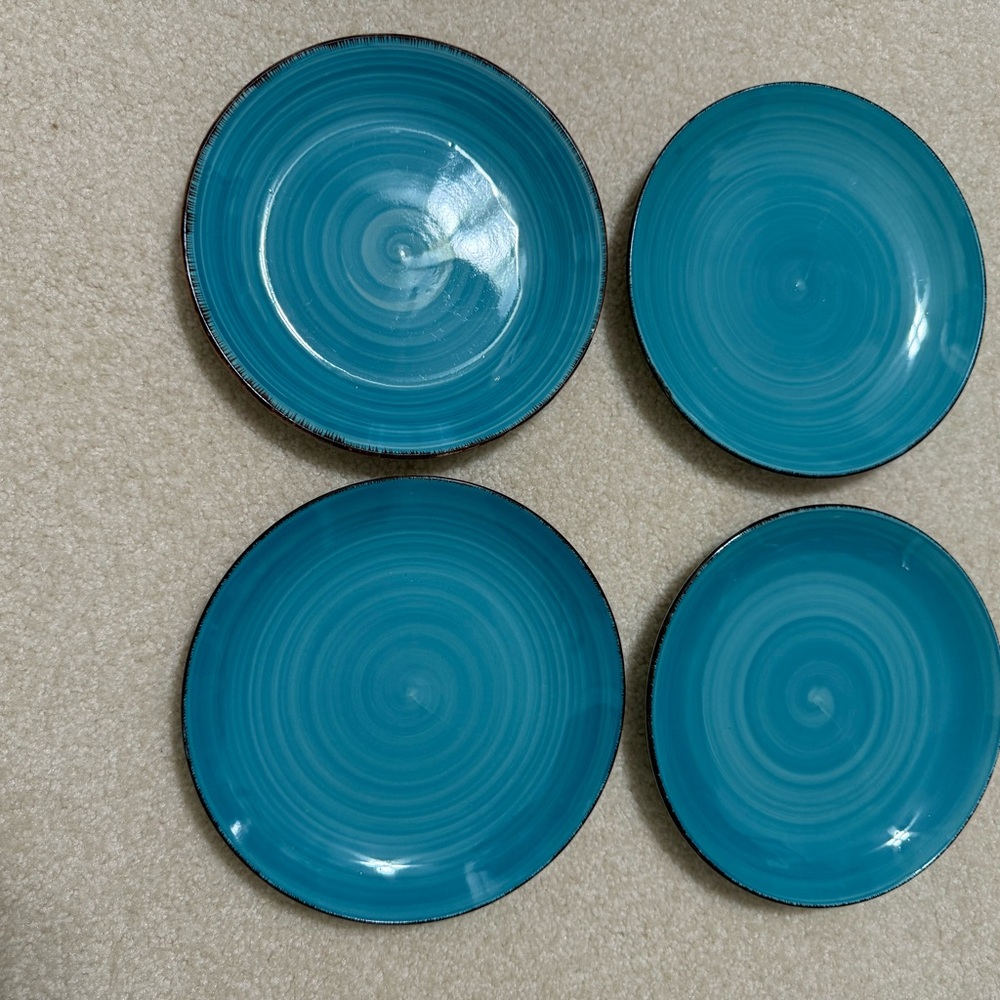Royal Norfolk Turquoise Stonewate Salad Plate Set 7in (4 plates)